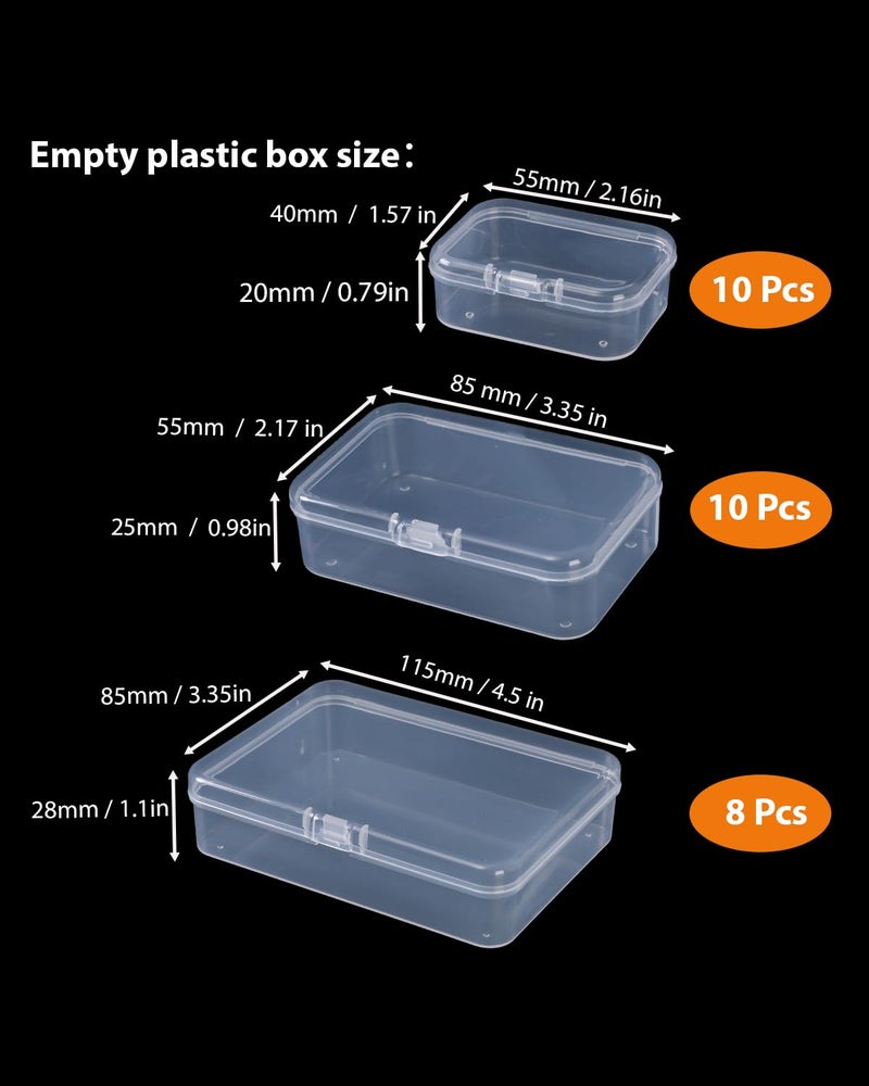 LJY 28 Pieces Mixed Sizes Rectangular Empty Mini Plastic Storage Containers With Lids For Small Items And Other Craft Projects Plastic Containers For Organizing Small Storage Containers - Image 3
